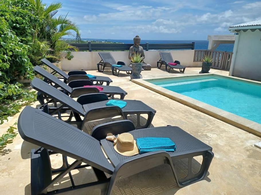 Villa Vue Mer 180°, Piscine Saint-Francois  Eksteriør billede